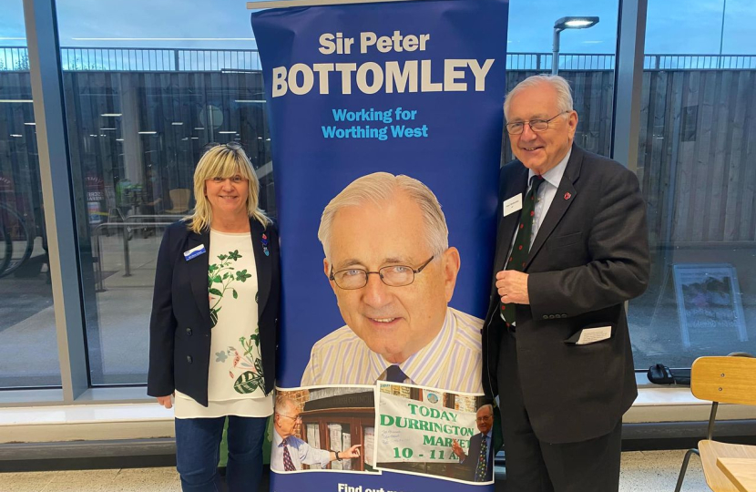 Sir Peter at his surgery in Rustington