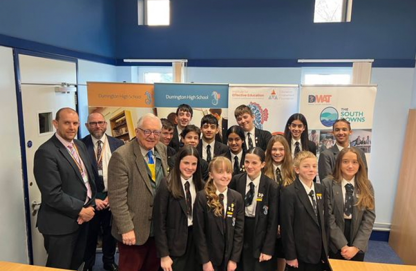 Sir Peter Bottomley visiting Durrington High School