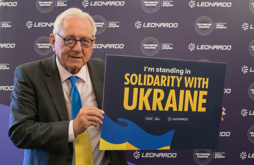 Sir Peter showing his support for Ukraine