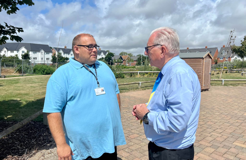 Sir Peter meeting Councillor Russ Cochran