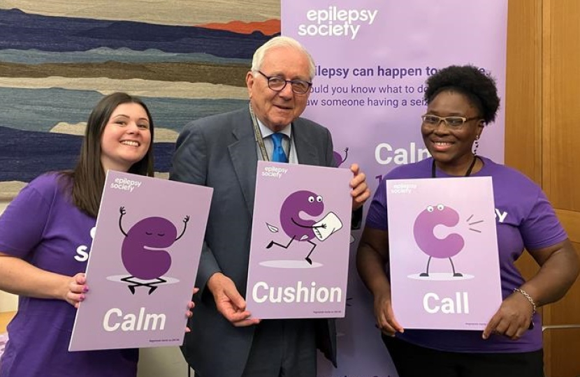 Sir Peter meeting Epilepsy Volunteers