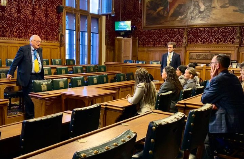 Sir Peter Welcoming BBC News Apprentices to the Houses of Parliament