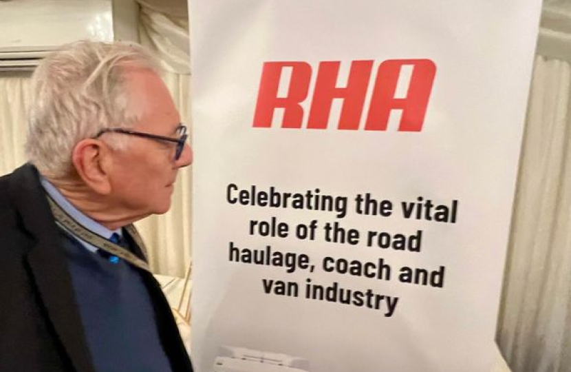 Sir Peter attending the Road Haulage Association reception