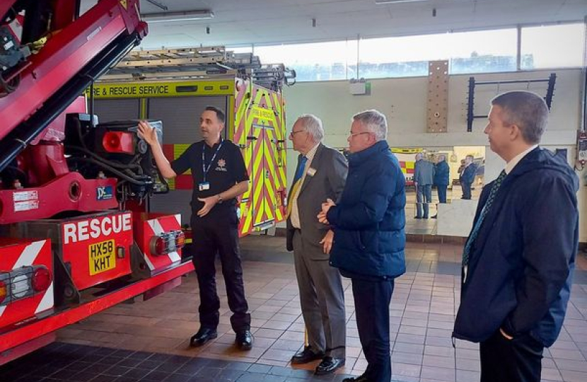 Sir Peter visiting Worthing Fire Station