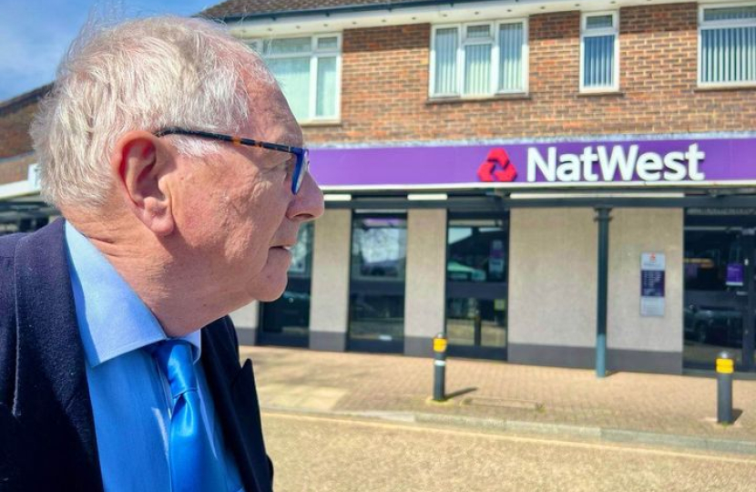 Sir Peter outside Rustington Natwest