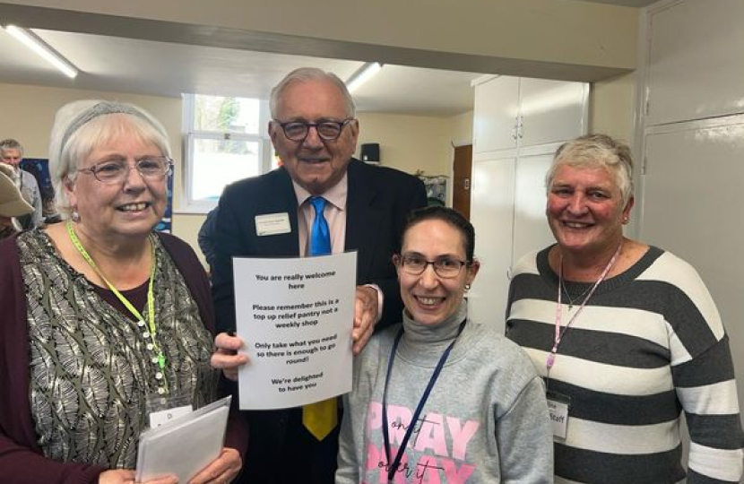 Sir Peter visiting the Pantry at Rustington Church Hall