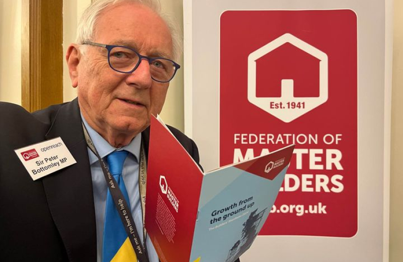 Sir Peter joining the Federation of Master Builders for their manifesto launch