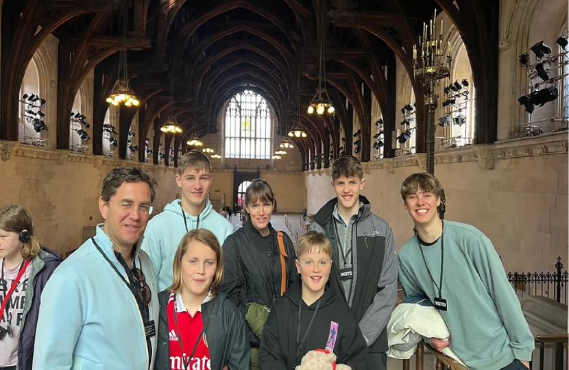 A group of people in Westminster Hall