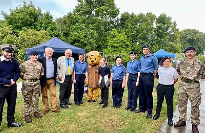 Sir Peter Bottomley at the fayre at Gifford House