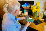 Sir Peter Bottomley doing a HIV test