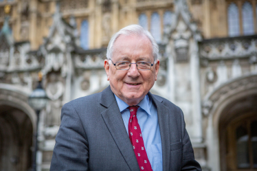 Sir Peter outside Parliament