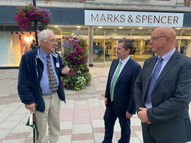 Sir Peter in Worthing town centre with Robert Jenrick