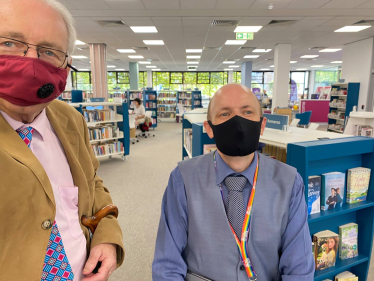 Sir Peter at his surgery in Worthing Library