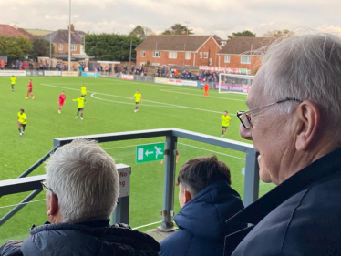 Sir Peter watching Worthing FC 