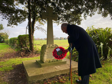 Sir Peter laying a wreath at Kingston Gorse