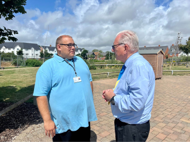 Sir Peter meeting Councillor Russ Cochran