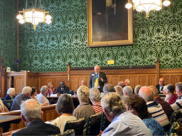 Sir Peter speaking to MPs about the Park Homes Petition