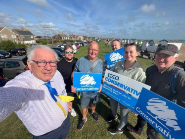 Sir Peter campaigning in Worthing
