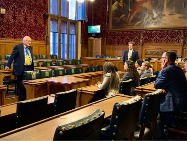 Sir Peter Welcoming BBC News Apprentices to the Houses of Parliament