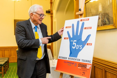 Sir Peter supporting the 'Stand-up' campaign against Gender-Based Violence