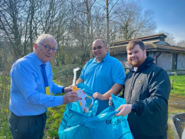 Sir Peter litter-picking at Durrington Rec