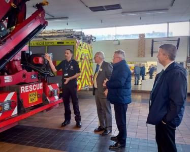 Sir Peter visiting Worthing Fire Station