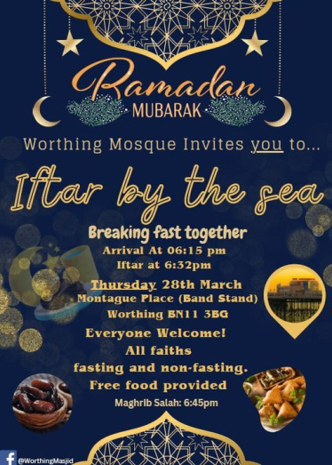 Worthing Mosque invites you to Iftar by the Sea