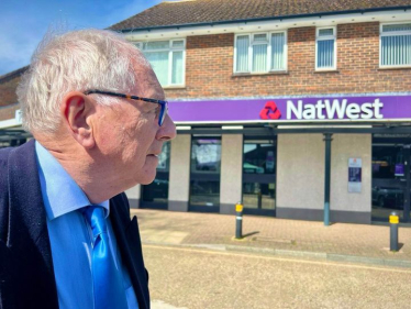 Sir Peter outside Rustington Natwest