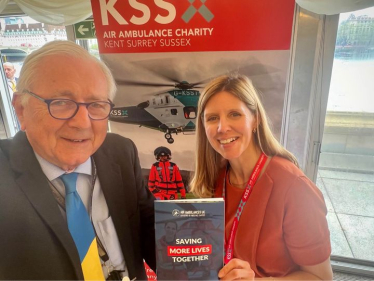 Sir Peter meeting with representatives of the Kent Surrey Sussex Air Ambulance Charity