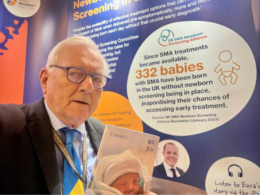 Sir Peter Bottomley at a newborn screening exhabition